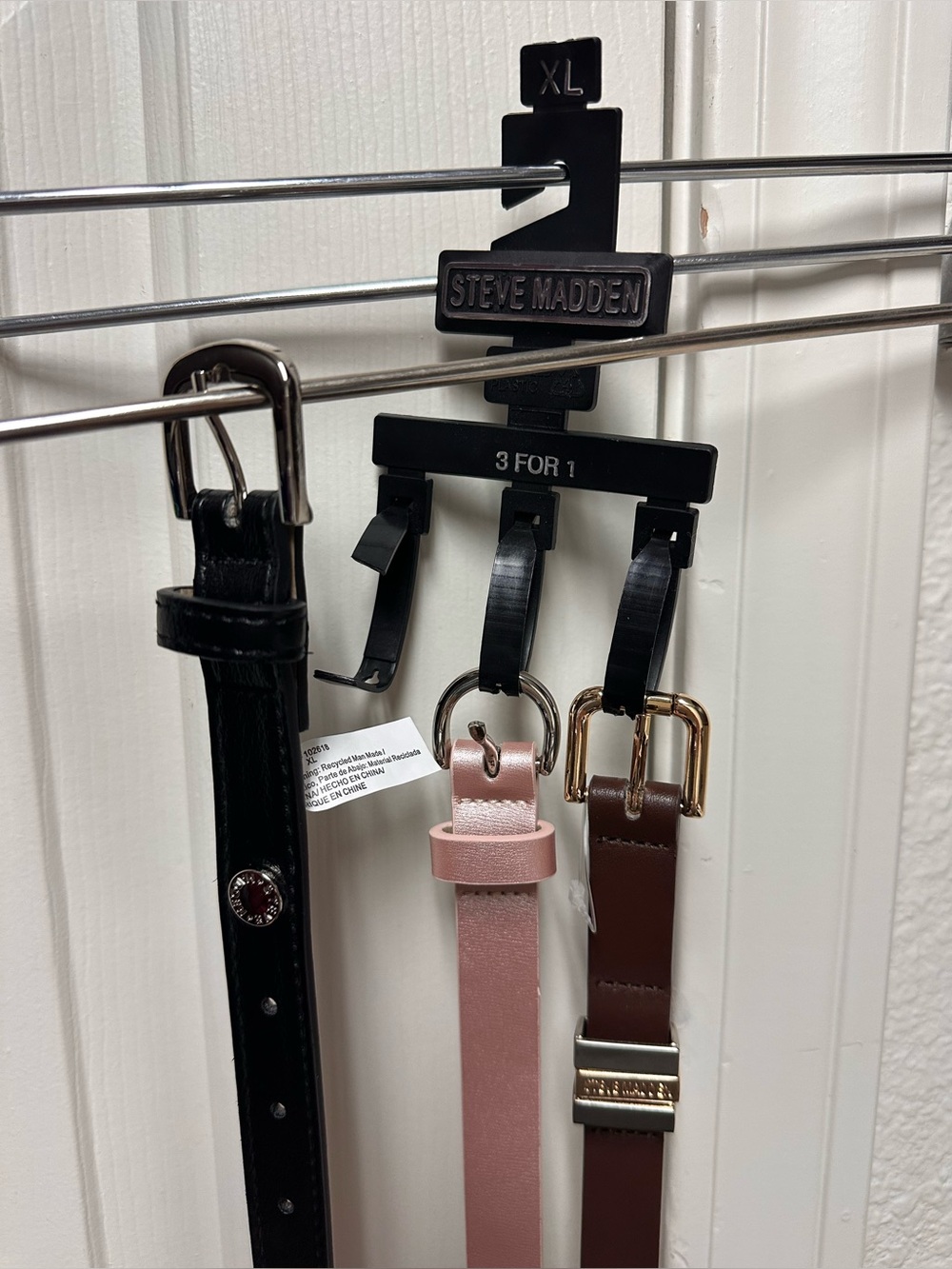 Steve Madden Black XL Size Clip with Rose Gold Logo Accent